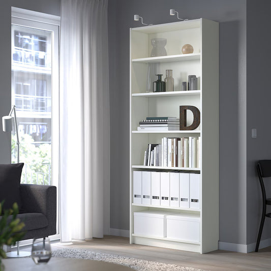 BILLY Bookcase, white, 80x28x202 cm